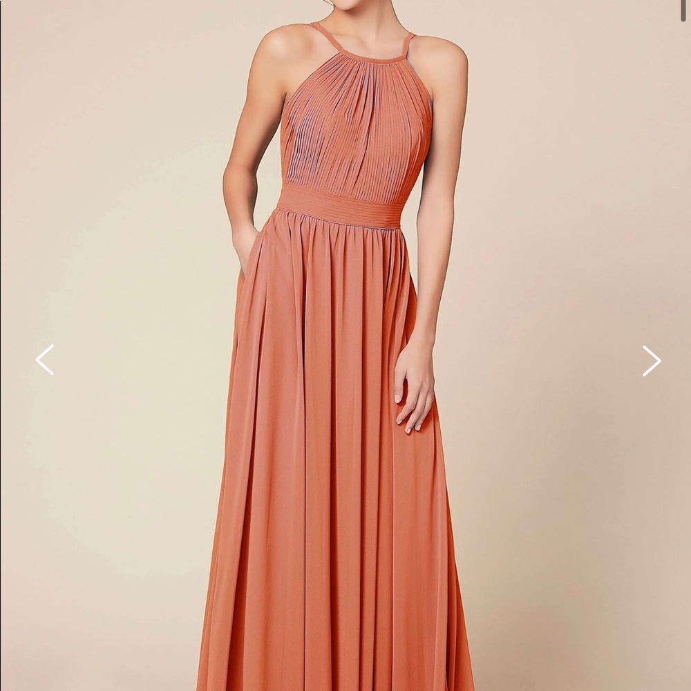 Dear Cleo Bella size 8 in Amber color. Worn once. Slightly hemmed. I am 5’7”.